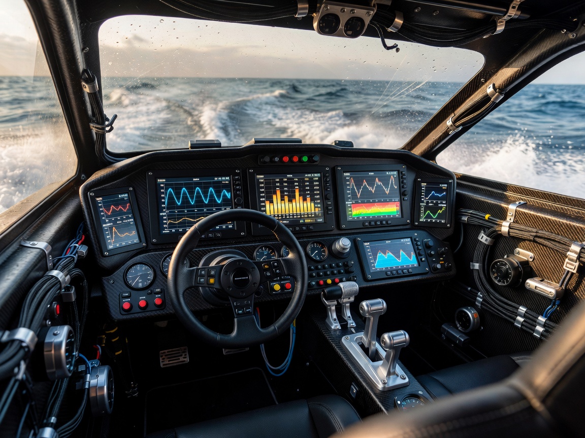 Naval cockpit telemetry and cyber luxe dashboard